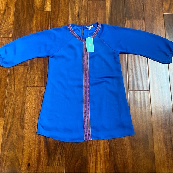 Copper Key Girl's Dress Blue Size XLarge NEW Long Sleeves Embroidered - Picture 1 of 6